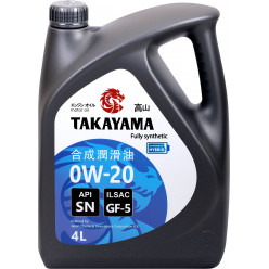 Масло моторное TAKAYAMA SAE 0W-20, ILSAC GF-5, API SN пластик 4л